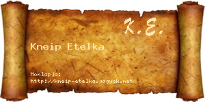 Kneip Etelka névjegykártya